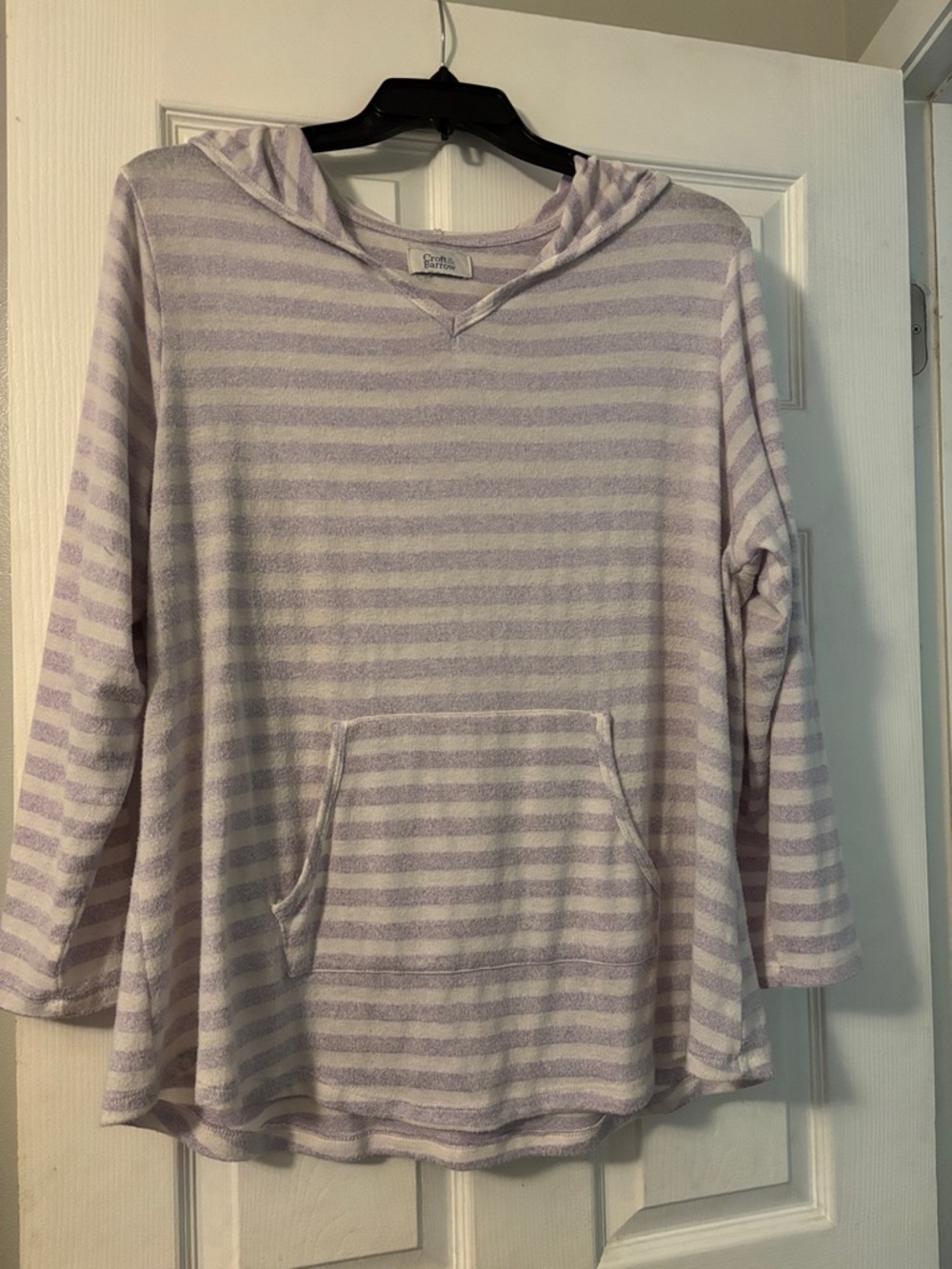 Cozy Lavender Striped Hoodie by Croft & Barrow